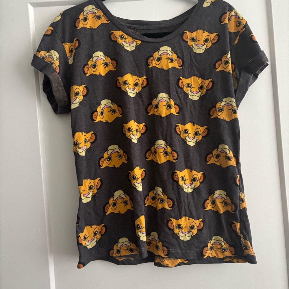 Disney Simba Patterned Black T-Shirt